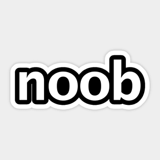 Noob Gamer Minimal Typography White Text Sticker